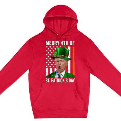 Funny Merry 4th Of St Patrick's Day Joe Biden Leprechaun Hat Premium Pullover Hoodie