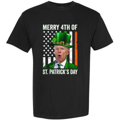 Funny Merry 4th Of St Patrick's Day Joe Biden Leprechaun Hat Garment-Dyed Heavyweight T-Shirt