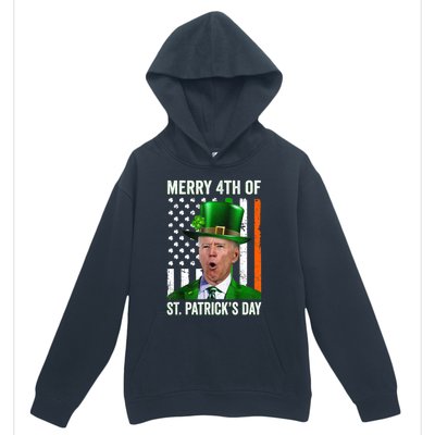 Funny Merry 4th Of St Patrick's Day Joe Biden Leprechaun Hat Urban Pullover Hoodie