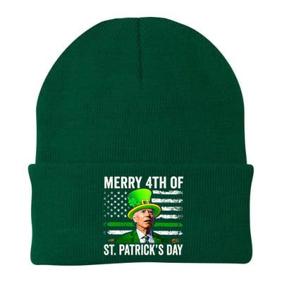 Funny Merry 4th Of St Patrick's Day Joe Biden Leprechaun Hat Knit Cap Winter Beanie