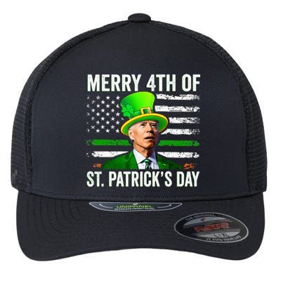 Funny Merry 4th Of St Patrick's Day Joe Biden Leprechaun Hat Flexfit Unipanel Trucker Cap