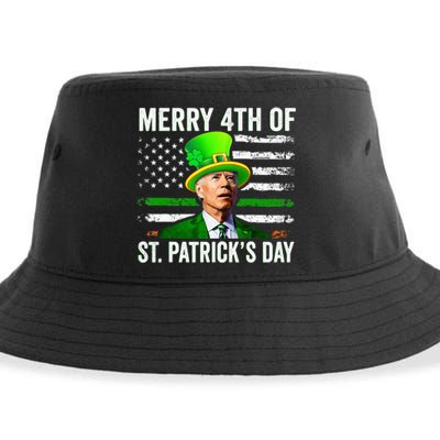 Funny Merry 4th Of St Patrick's Day Joe Biden Leprechaun Hat Sustainable Bucket Hat