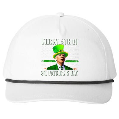 Funny Merry 4th Of St Patrick's Day Joe Biden Leprechaun Hat Snapback Five-Panel Rope Hat