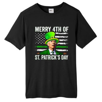 Funny Merry 4th Of St Patrick's Day Joe Biden Leprechaun Hat Tall Fusion ChromaSoft Performance T-Shirt