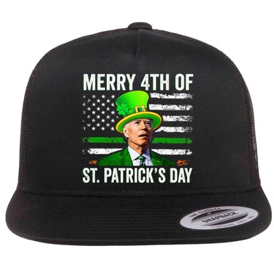 Funny Merry 4th Of St Patrick's Day Joe Biden Leprechaun Hat Flat Bill Trucker Hat