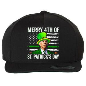 Funny Merry 4th Of St Patrick's Day Joe Biden Leprechaun Hat Wool Snapback Cap