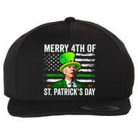 Funny Merry 4th Of St Patrick's Day Joe Biden Leprechaun Hat Wool Snapback Cap