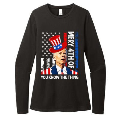 Funny Merry 4th Of You Know..The Thing 4th Of July USA Flag Womens CVC Long Sleeve Shirt