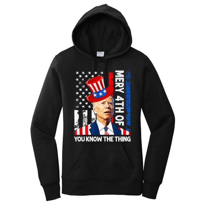 Funny Merry 4th Of You Know..The Thing 4th Of July USA Flag Women's Pullover Hoodie