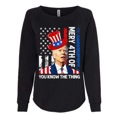 Funny Merry 4th Of You Know..The Thing 4th Of July USA Flag Womens California Wash Sweatshirt