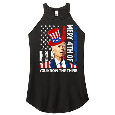 Funny Merry 4th Of You Know..The Thing 4th Of July USA Flag Women's Perfect Tri Rocker Tank