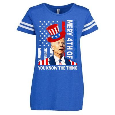 Funny Merry 4th Of You Know..The Thing 4th Of July USA Flag Enza Ladies Jersey Football T-Shirt