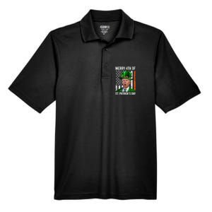 Funny Merry 4th Of St Patrick's Day Joe Biden Leprechaun Hat  Men's Origin Performance Piqué Polo