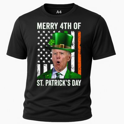 Funny Merry 4th Of St Patrick's Day Joe Biden Leprechaun Hat  Cooling Performance Crew T-Shirt