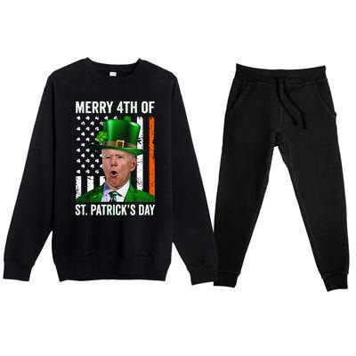 Funny Merry 4th Of St Patrick's Day Joe Biden Leprechaun Hat  Premium Crewneck Sweatsuit Set