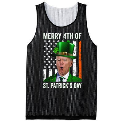 Funny Merry 4th Of St Patrick's Day Joe Biden Leprechaun Hat  Mesh Reversible Basketball Jersey Tank