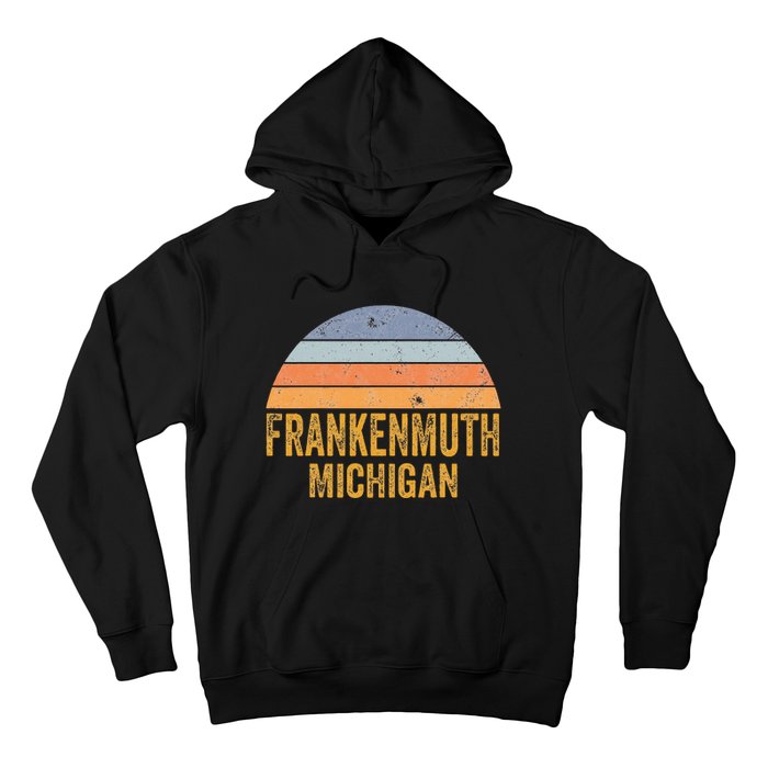 Frankenmuth Michigan 70s 80s Vintage Distressed Retro Hoodie