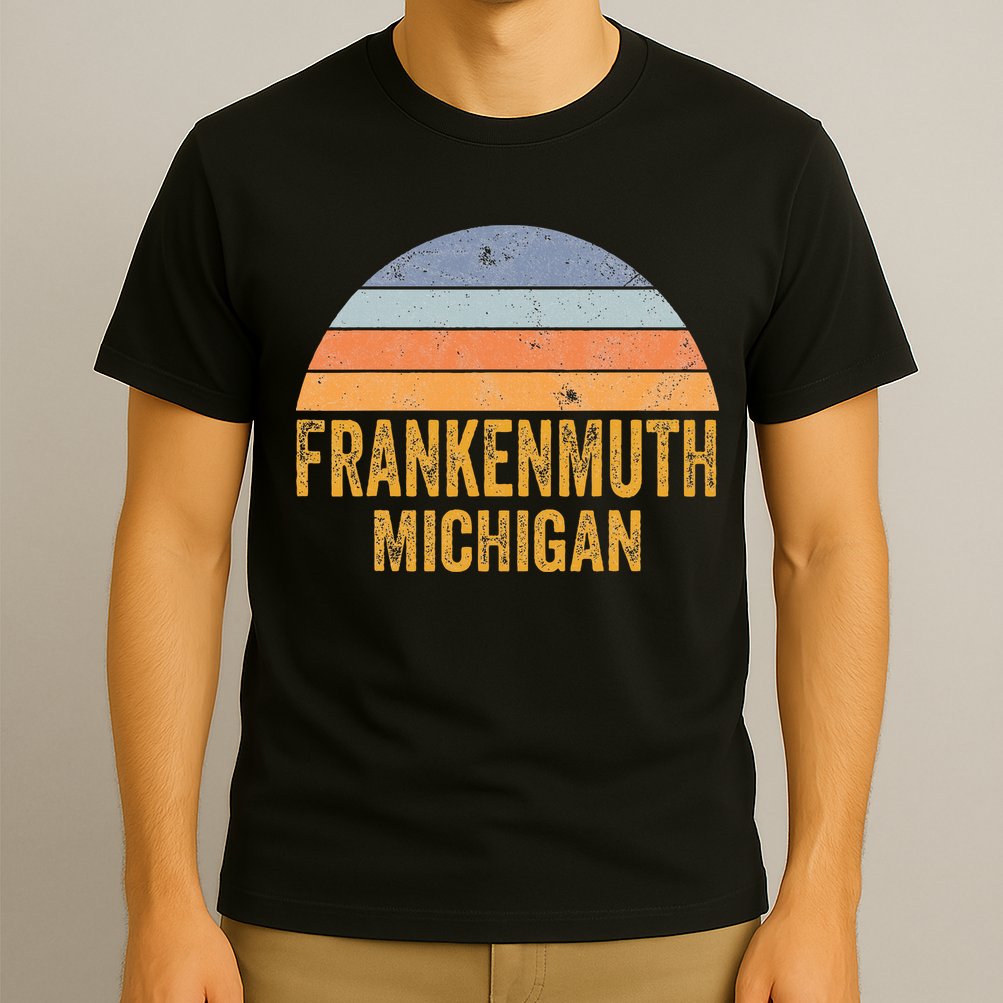 Frankenmuth Michigan 70s 80s Vintage Distressed Retro T-Shirt