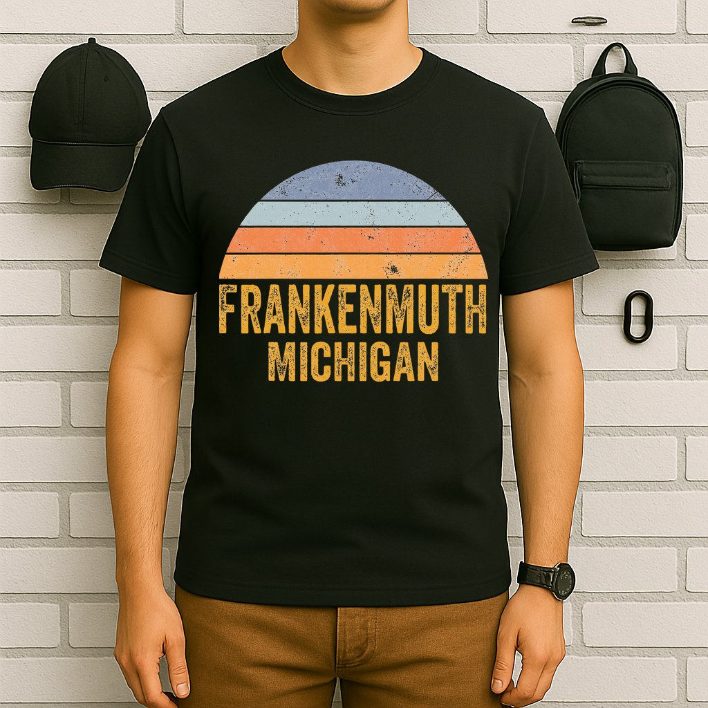 Frankenmuth Michigan 70s 80s Vintage Distressed Retro T-Shirt