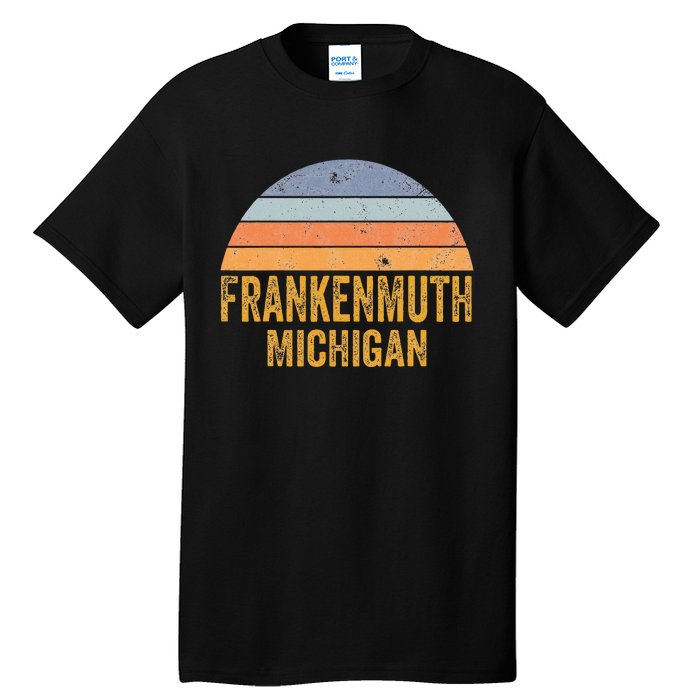 Frankenmuth Michigan 70s 80s Vintage Distressed Retro Tall T-Shirt