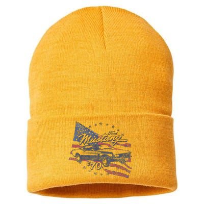 F.O.R.D Mustang 70 American Flag Sustainable Knit Beanie