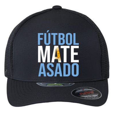 Futbol Mate Asado Argentina Pride Flexfit Unipanel Trucker Cap