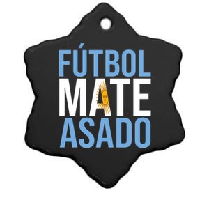 Futbol Mate Asado Argentina Pride Ceramic Star Ornament