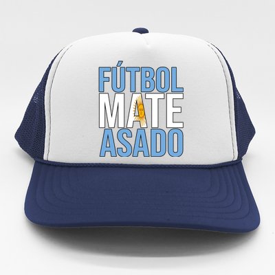 Futbol Mate Asado Argentina Pride Trucker Hat