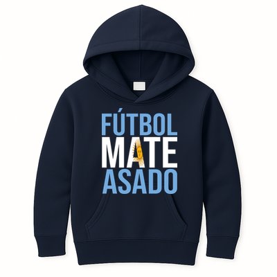 Futbol Mate Asado Argentina Pride Kids Hoodie