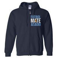 Futbol Mate Asado Argentina Pride Full Zip Hoodie