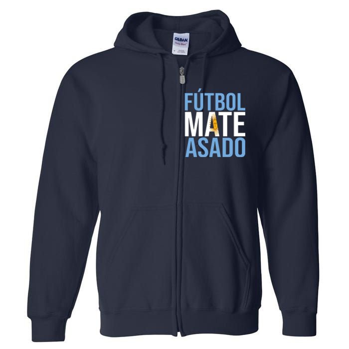 Futbol Mate Asado Argentina Pride Full Zip Hoodie