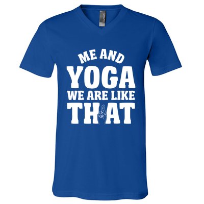 Funny Me And Yoga Gift Meditation Namaste Design Gift V-Neck T-Shirt