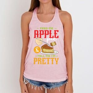 Feed Me Apple Pie And Tell Me Im Pretty Cool Gift Women's Knotted Racerback Tank