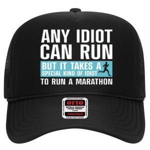 Funny Marathon Art For Women Marathoner Running Finisher High Crown Mesh Back Trucker Hat