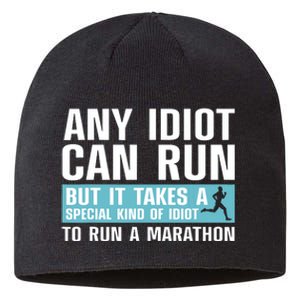 Funny Marathon Art For Women Marathoner Running Finisher Sustainable Beanie