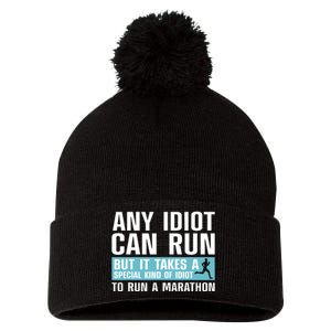 Funny Marathon Art For Women Marathoner Running Finisher Pom Pom 12in Knit Beanie