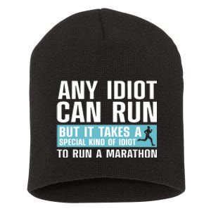 Funny Marathon Art For Women Marathoner Running Finisher Short Acrylic Beanie