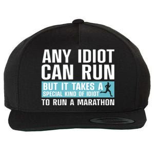 Funny Marathon Art For Women Marathoner Running Finisher Wool Snapback Cap