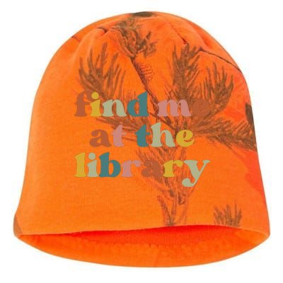 Find Me At The Library Shirt Book Lover School Librarian Groovy Kati - Camo Knit Beanie