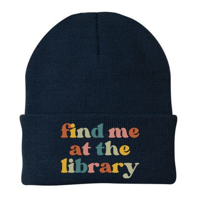 Find Me At The Library Shirt Book Lover School Librarian Groovy Knit Cap Winter Beanie