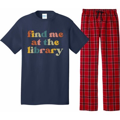 Find Me At The Library Shirt Book Lover School Librarian Groovy Pajama Set