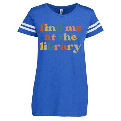 Find Me At The Library Shirt Book Lover School Librarian Groovy Enza Ladies Jersey Football T-Shirt