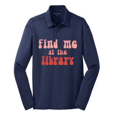 Find Me At The Library Silk Touch Performance Long Sleeve Polo