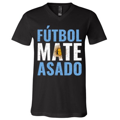 Futbol Mate Asado, Argentina V-Neck T-Shirt