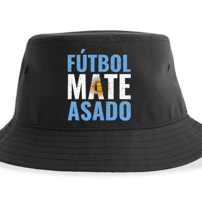 Futbol Mate Asado, Argentina Sustainable Bucket Hat