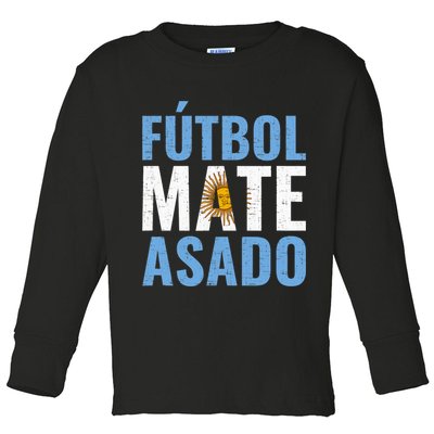 Futbol Mate Asado, Argentina Toddler Long Sleeve Shirt