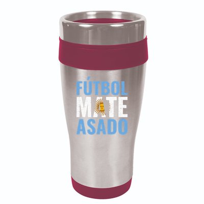 Futbol Mate Asado, Argentina 16oz Travel Tumbler
