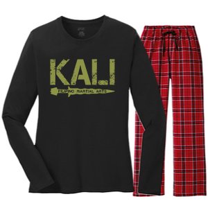 Filipino Martial Arts Mma Fighter Kali Arnis Eskrima Women's Long Sleeve Flannel Pajama Set 