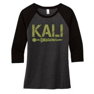 Filipino Martial Arts Mma Fighter Kali Arnis Eskrima Women's Tri-Blend 3/4-Sleeve Raglan Shirt