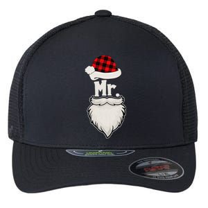 Funny Mr And Mrs Claus Couples Matching Christmas Santa Red Plaid Flexfit Unipanel Trucker Cap